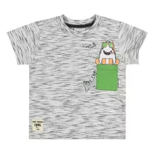 Camiseta Tubarão<BR>- Cinza & Preta<BR>- Quimby