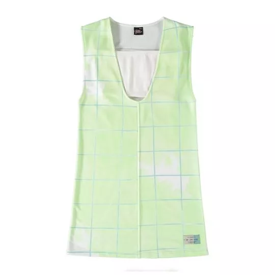 Vestido Abstrato- Verde Claro & Azul- Gloss