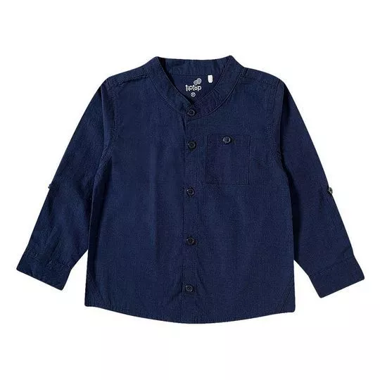 Camisa Com Recortes- Azul Marinho- Tip Top