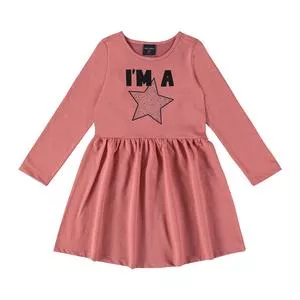 Vestido Com Franzidos<BR>- Rosa<BR>- Guloseima