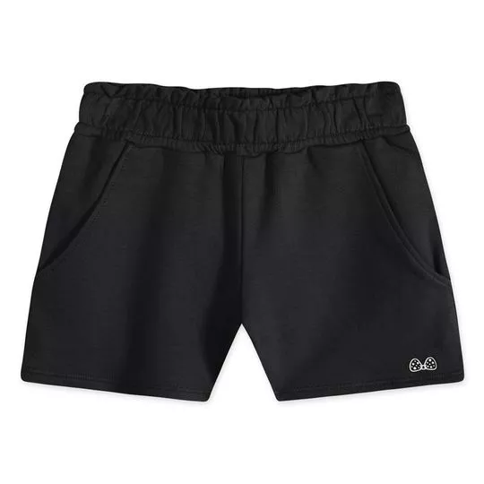 Short Com Recortes- Preto