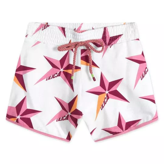 Short Abstrato- Branco & Vinho