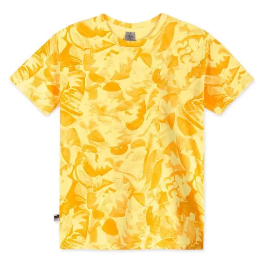 Camiseta Infantil Abstrata- Amarela & Laranja