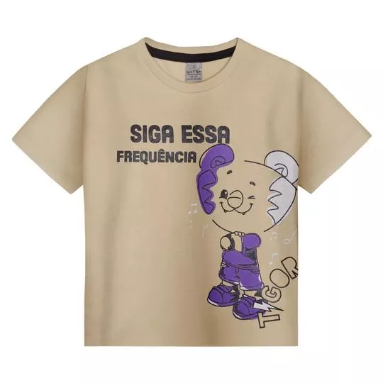 Camiseta Siga Essa Frequência- Marrom & Roxa