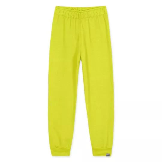 Calça Jogger Com Tag- Verde Limão