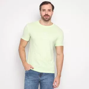 Camiseta Com Inscrições<BR>- Verde Claro