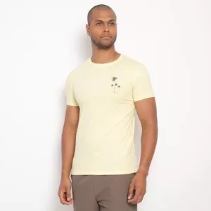 Camiseta Coqueiros<BR>- Amarelo Claro & Verde Escuro