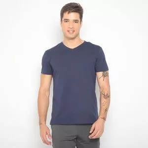 Camiseta Lisa<BR>- Azul Marinho