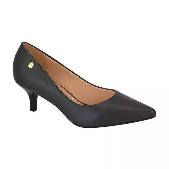 Scarpin Com Tag- Preto- Salto: 6cm- Vizzano