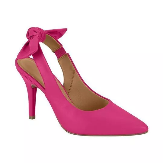 Slingback Com Laço- Pink- Salto: 9cm- Vizzano