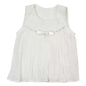 Blusa Com Laço<BR>- Off White<BR>- Paraíso