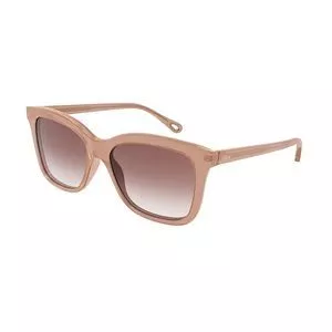 Óculos De Sol Retangular<BR>- Marrom & Laranja Claro<BR>- Chloé