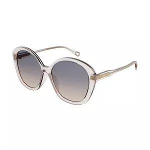 Óculos De Sol Arredondado<BR>- Cinza & Rosê<BR>- Chloé