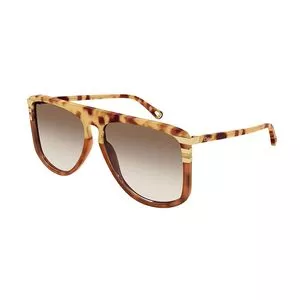 Óculos De Sol Aviador<BR>- Marrom & Amarelo Claro<BR>- Chloé