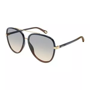 Óculos De Sol Aviador<BR>- Azul Marinho & Cinza<BR>- Chloé