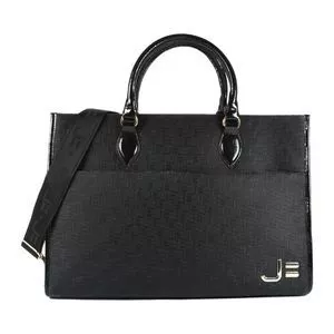 Bolsa Tote Texturizada<BR>- Preta<BR>- 29X41X13cm