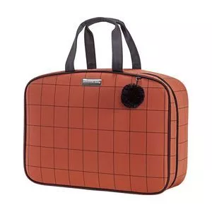 Bolsa De Mão Denver<BR>- Laranja Escuro & Preta<BR>- 34x47x15cm<BR>- Batistela Baby