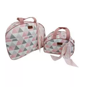 Jogo De Bolsas Baby Bag<BR>- Branco & Rosa<BR>- 2Pçs<BR>- Batistela<BR>- Batistela Baby