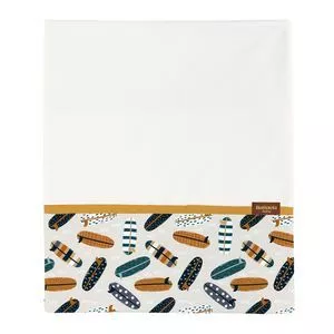 Cueiro Pranchas<BR>- Branco & Amarelo Escuro<BR>- 75x105cm<BR>- Batistela<BR>- Batistela Baby