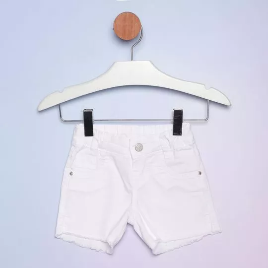 Short Com Recortes- Branco- Pequena Mania