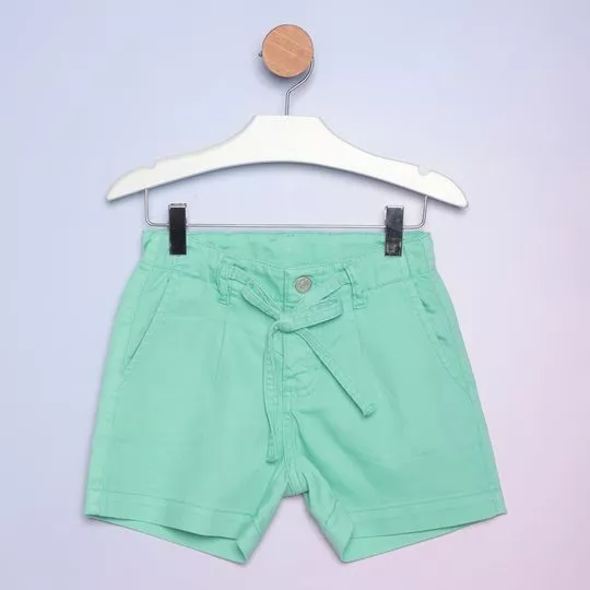 Short Com Amarração- Verde Claro- Pequena Mania