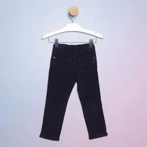 Calça Reta Canelada<BR>- Azul Marinho<BR>- Pequena Mania