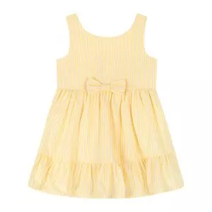 Vestido Listrado<BR>- Amarelo & Branco<BR>- Roberta Magalhães Baby & Kids