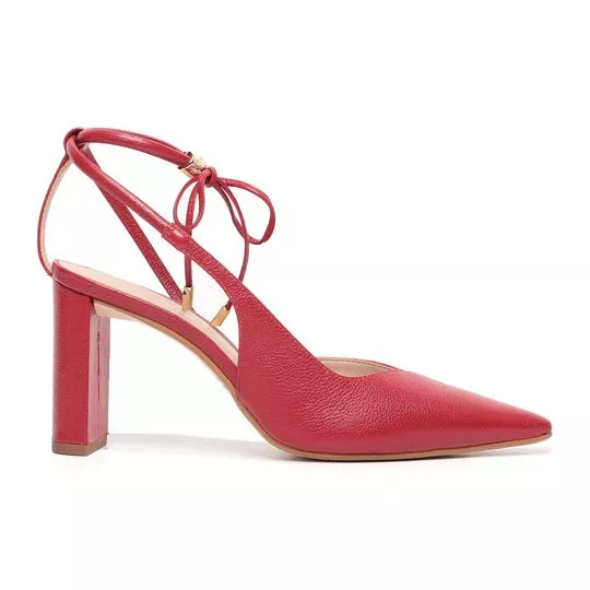 Slingback Com Amarração- Vermelho