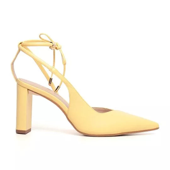 Slingback Com Amarração- Amarelo Claro