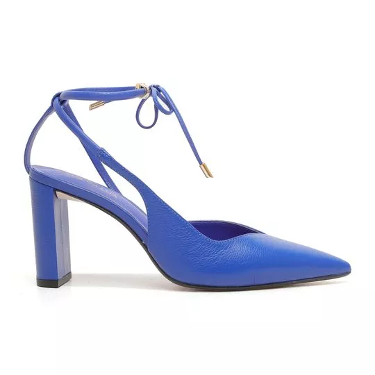 Slingback Com Amarração- Azul