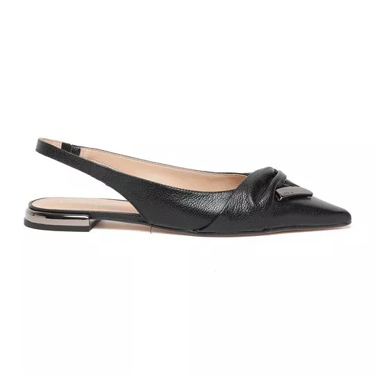 Slingback Com Recorte- Preto