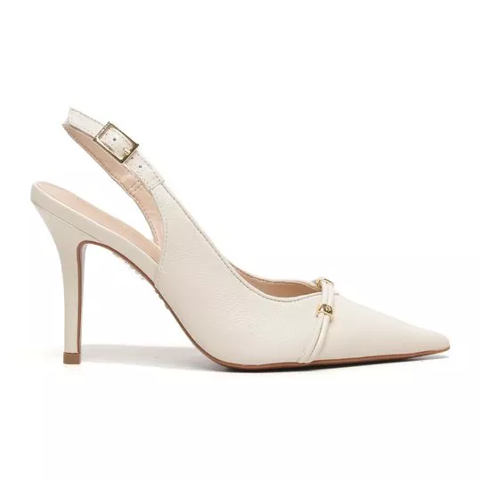 Slingback Com Rebites- Off White