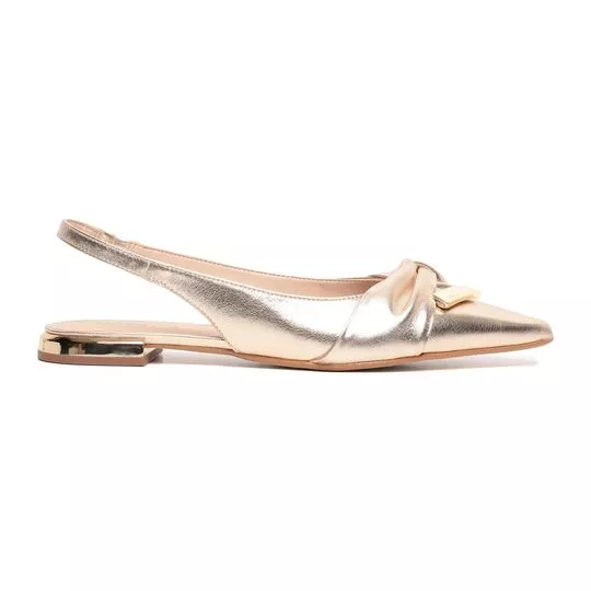 Slingback Com Recorte- Dourado