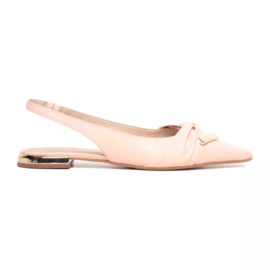 Slingback Com Recorte- Rosa Claro