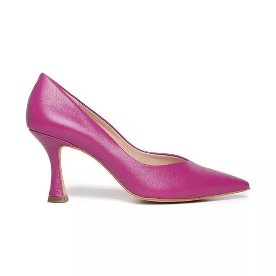 Scarpin Em Couro- Rosa