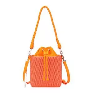 Bolsa Saco Texturizada<BR>- Salmão & Laranja<BR>- 22x20x10cm