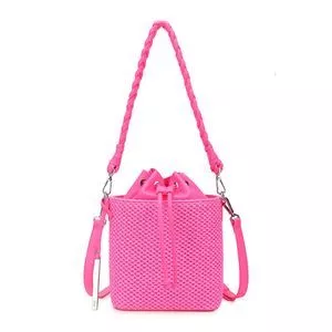 Bolsa Saco Texturizada<BR>- Pink<BR>- 22x20x10cm