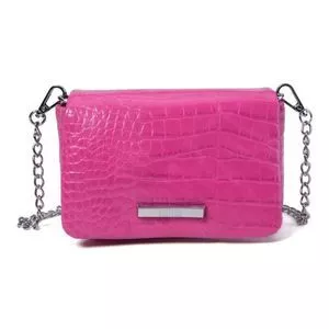 Bolsa Transversal Animal<BR>- Pink<BR>- 11x16x3cm