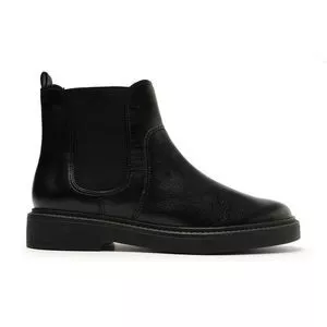 Bota Com Recortes<BR>- Preta<BR>- Salto: 3,5cm