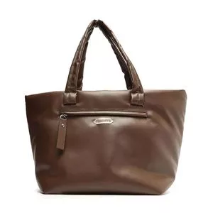 Bolsa Shopping Com Tag<BR>- Marrom Escuro<BR>- Anacapri