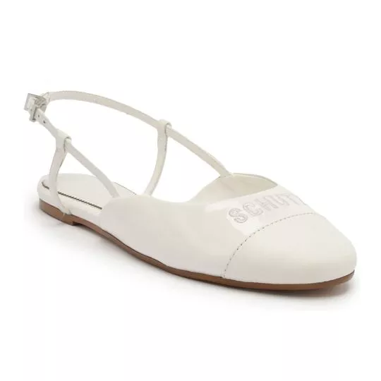 Slingback Em Couro- Branco