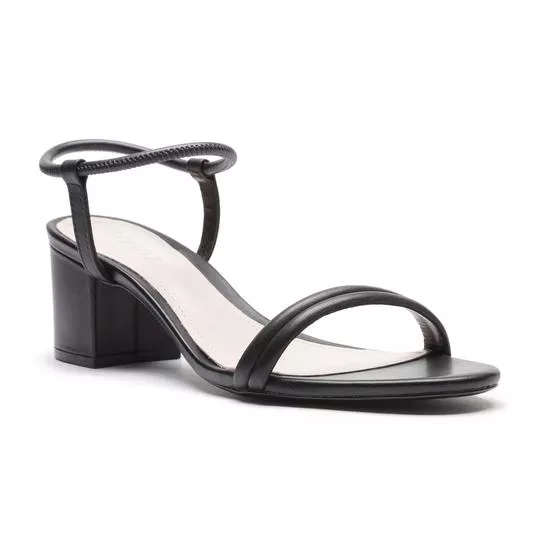 Sandália Lisa-  Preta-  Salto: 6cm- Schutz