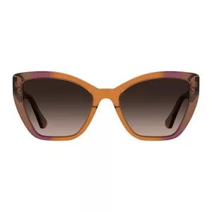 Óculos De Sol Gatinho<BR>- Laranja & Marrom Escuro<BR>- Moschino