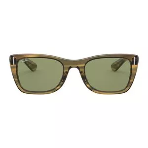 Óculos De Sol Retangular<BR>- Marrom Claro & Verde<BR>- Ray Ban