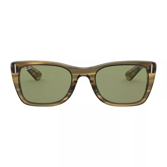 Óculos De Sol Retangular - Amarelo Escuro & Verde- Ray Ban