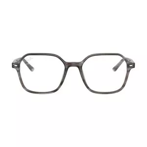 Armação Quadrada Para Óculos De Grau<BR>- Cinza & Marrom Escuro<BR>- Ray Ban