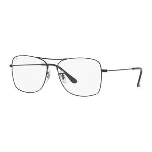 Armação Quadrada Para Óculos De Grau<BR>- Preta<BR>- Ray Ban