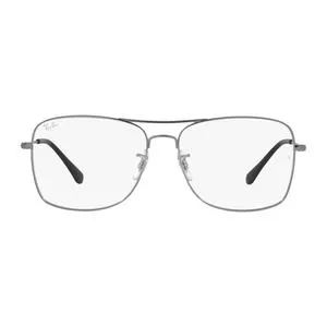 Armação Retangular Para Óculos De Grau<BR>- Cinza<BR>- Ray Ban