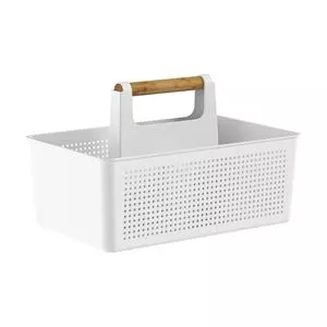 Organizador Multiuso Flow<BR>- Branco & Bege<BR>- 21,5x34,6x22,4cm<BR>- Ou