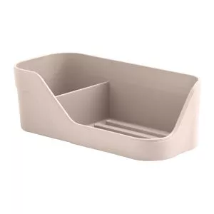 Organizador Para Pia<BR>- Bege Claro<BR>- 7x21x8,5cm<BR>- Ou